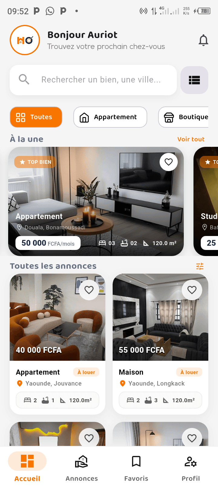 Application HomeYa pour rechercher des logements au Cameroun